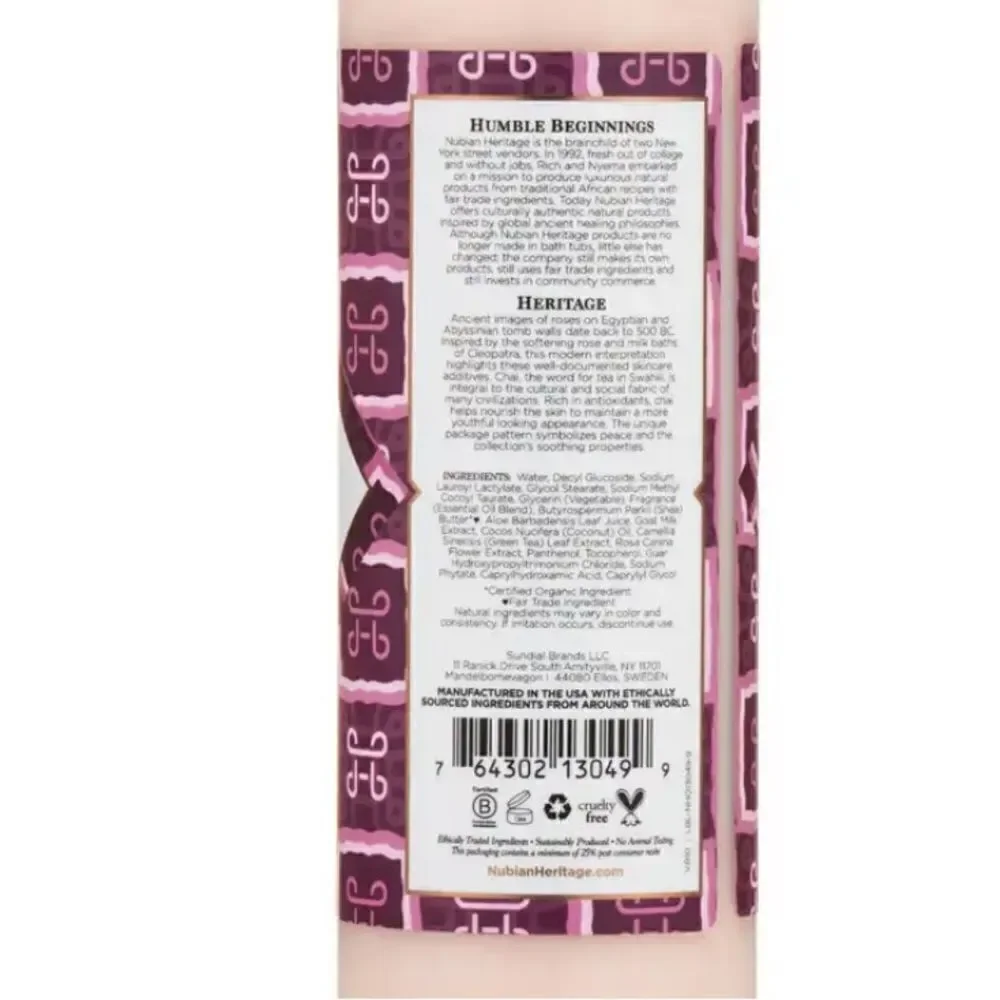 Nubian Heritage 1 goat’s milk & 1 chai body wash & coconut & papaya wash